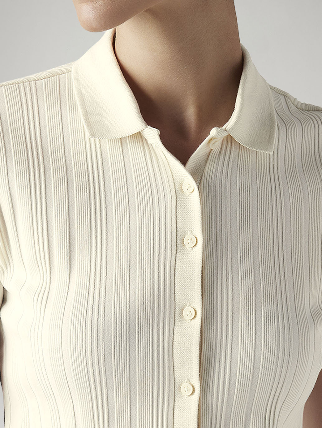 Women's Textured Slim Fit Polo T-Shirt