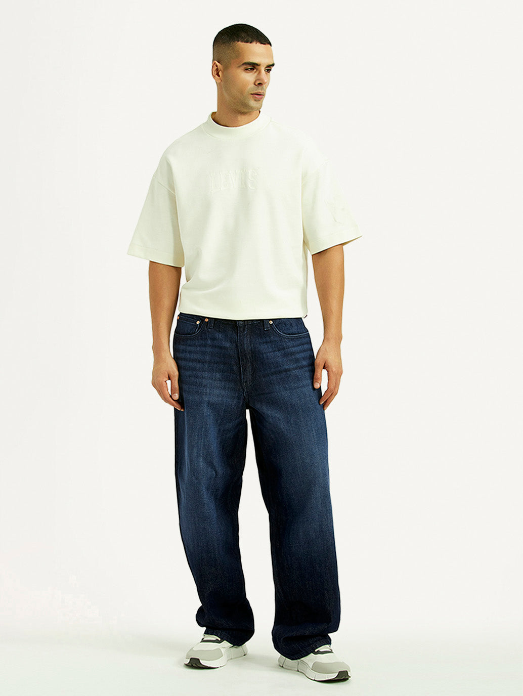 Men's 578 Dark Blue Baggy Fit Mid Rise Jeans