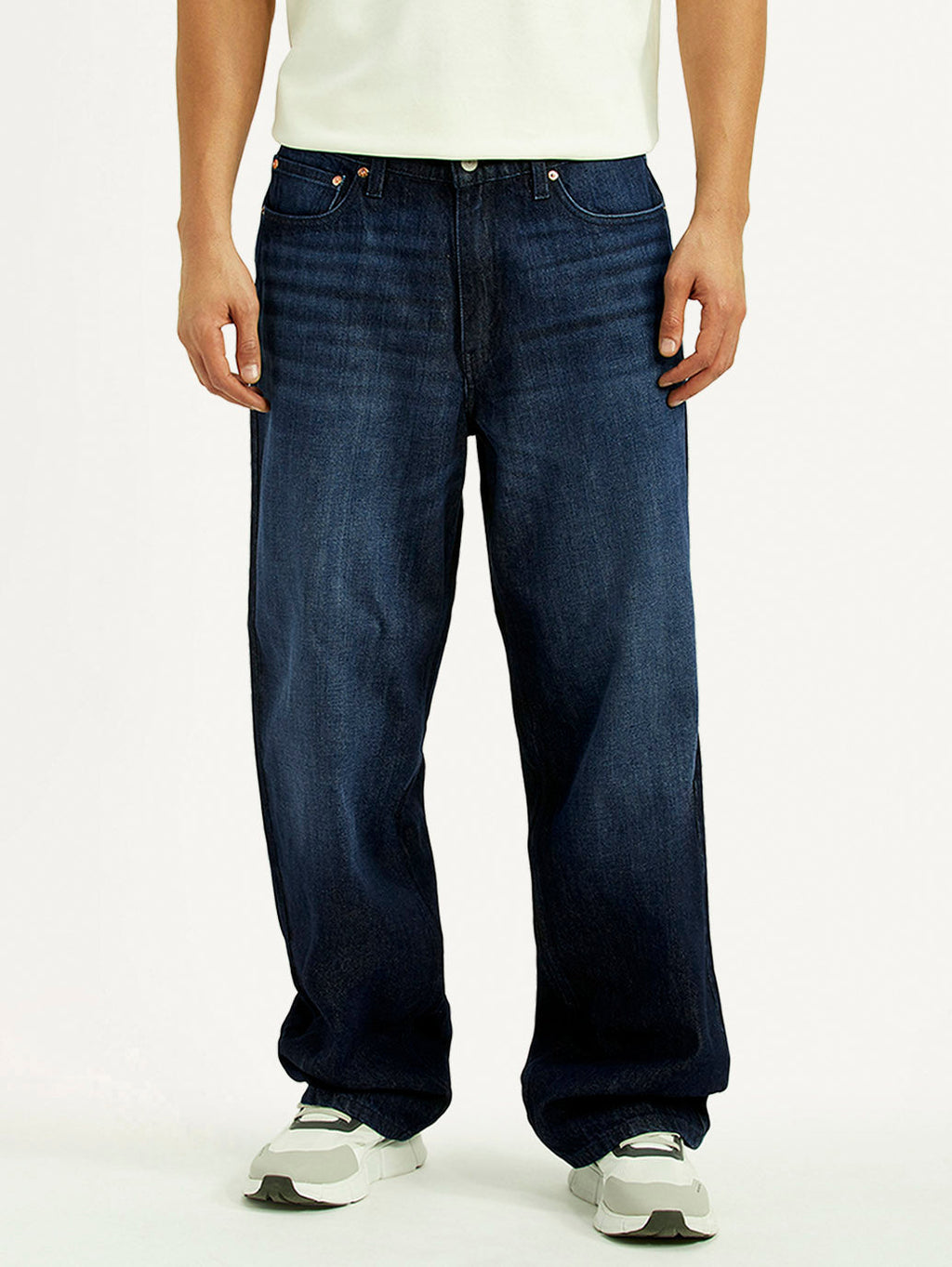 Men's 578 Dark Blue Baggy Fit Mid Rise Jeans