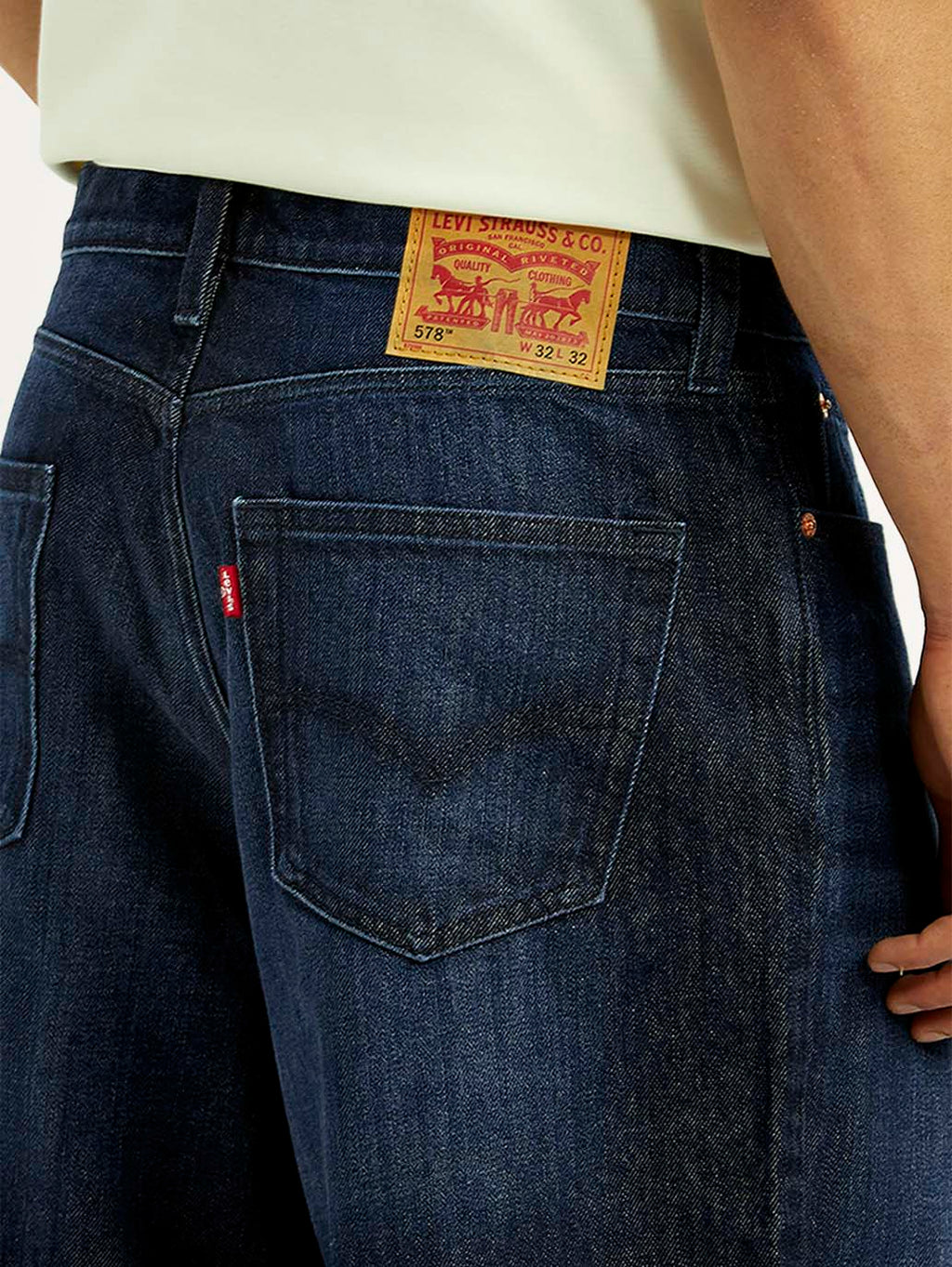 Men's 578 Dark Blue Baggy Fit Mid Rise Jeans