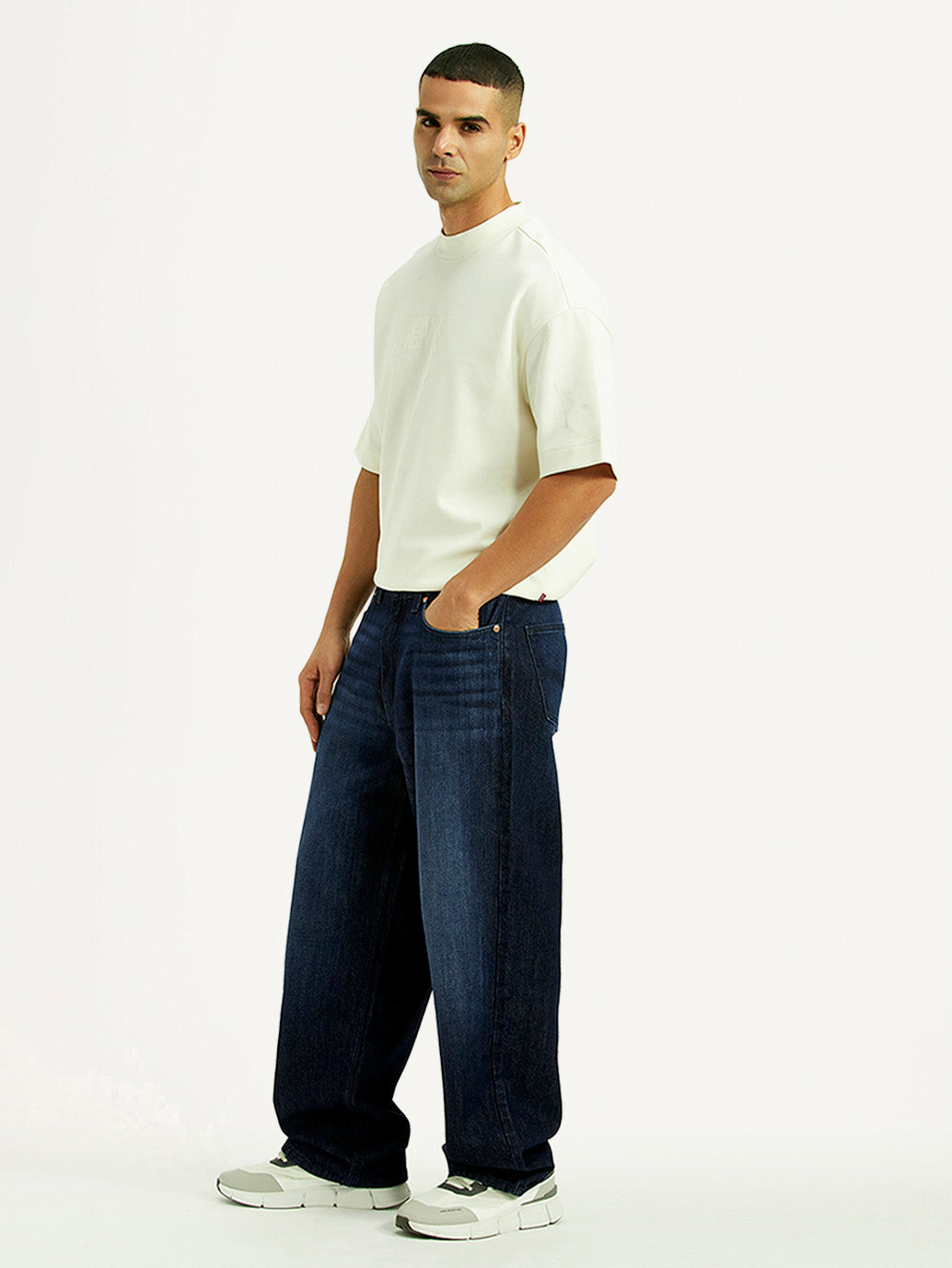 Men's 578 Dark Blue Baggy Fit Mid Rise Jeans
