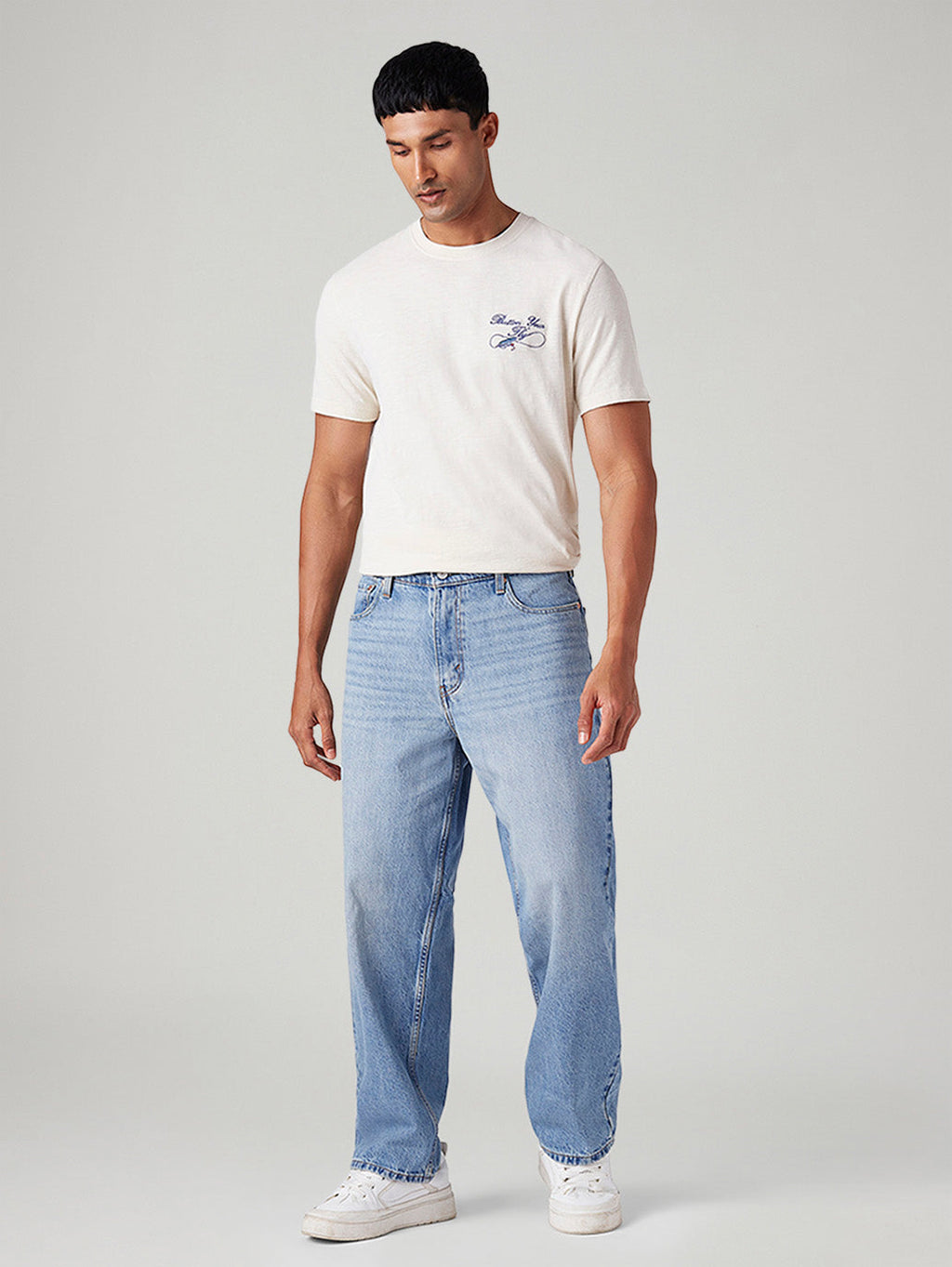 Men's 578 Light Blue Baggy Fit Mid Rise Jeans
