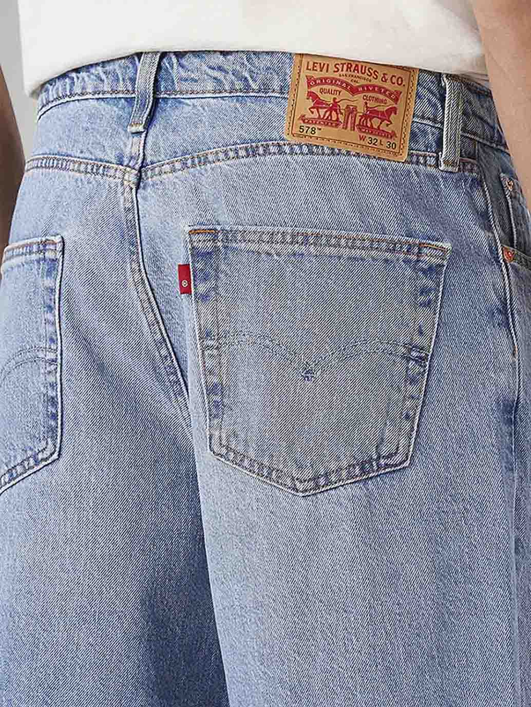 Men's 578 Light Blue Baggy Fit Mid Rise Jeans