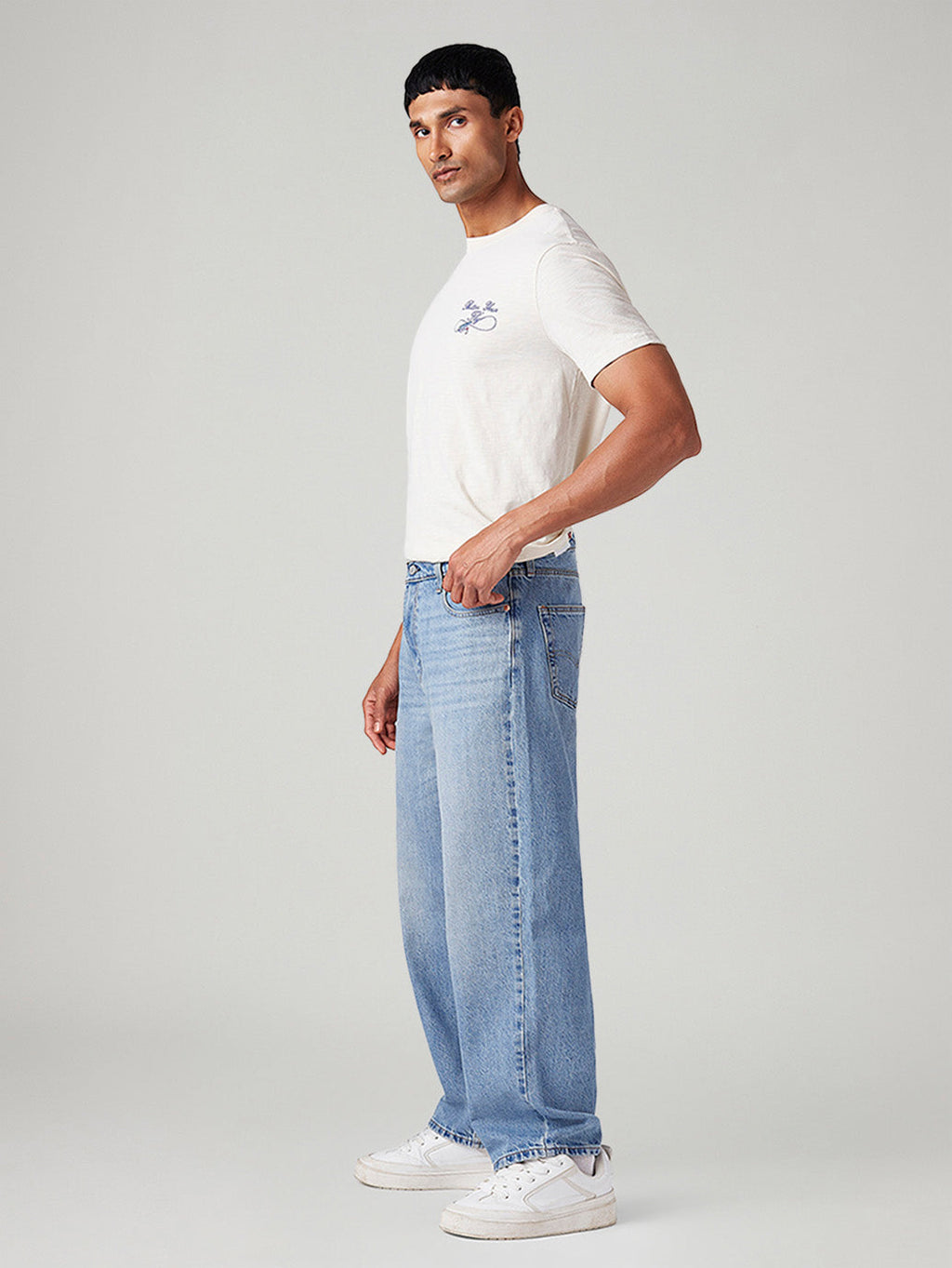 Men's 578 Light Blue Baggy Fit Mid Rise Jeans