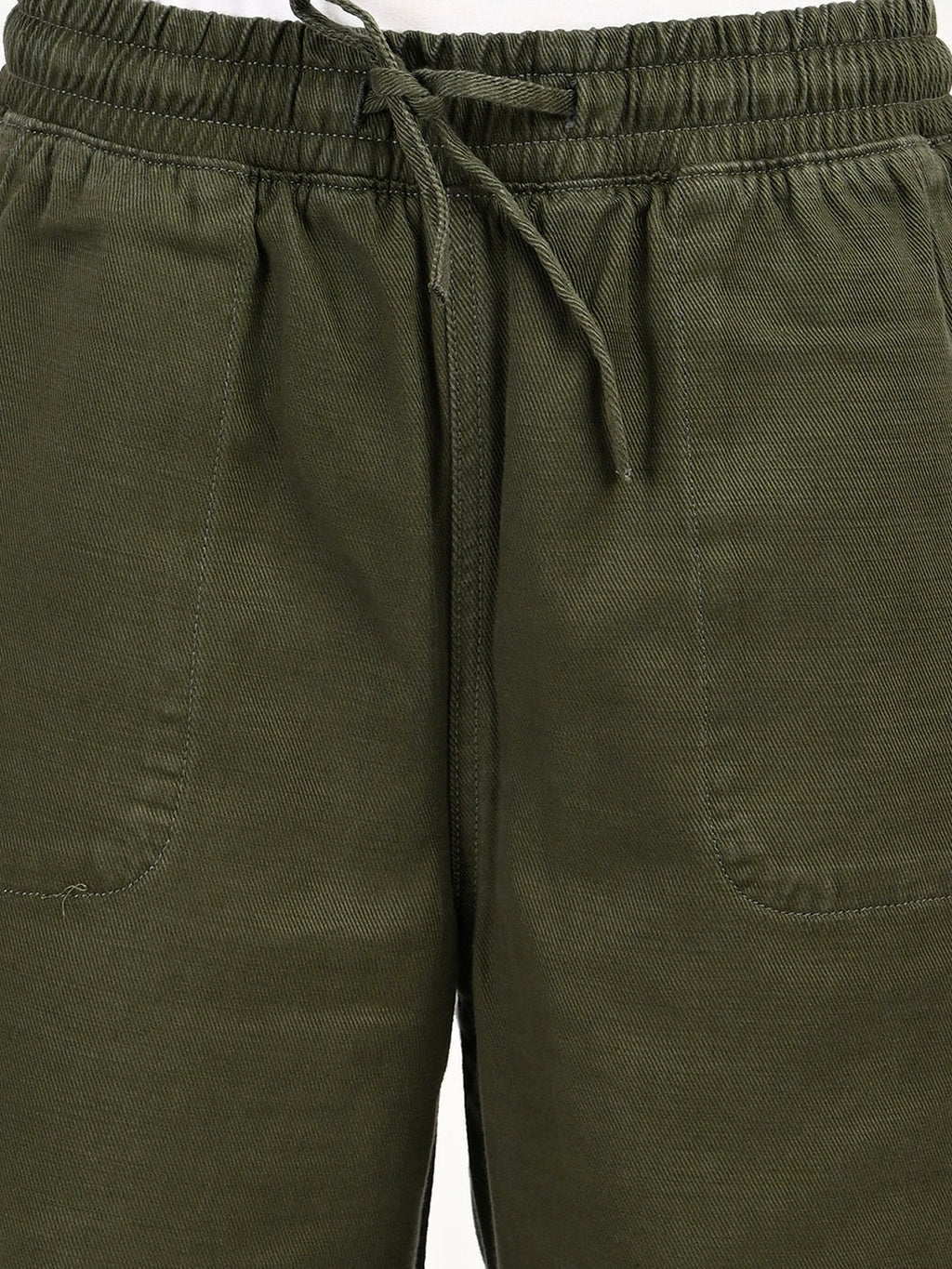 Women's High Rise Olive Regular Fit Parallel Trousers