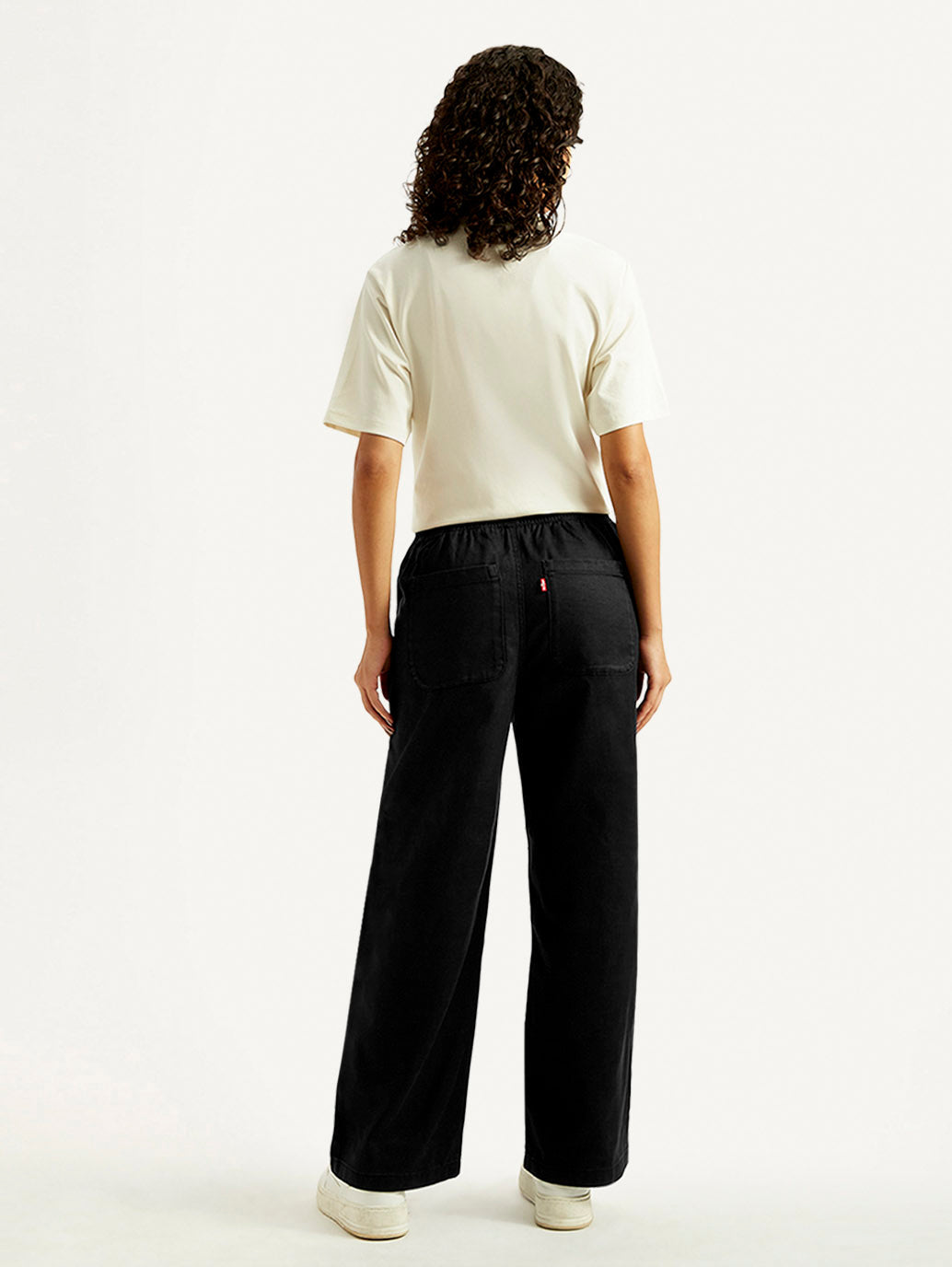 Women's Black Straight Fit Mid Rise Trousers