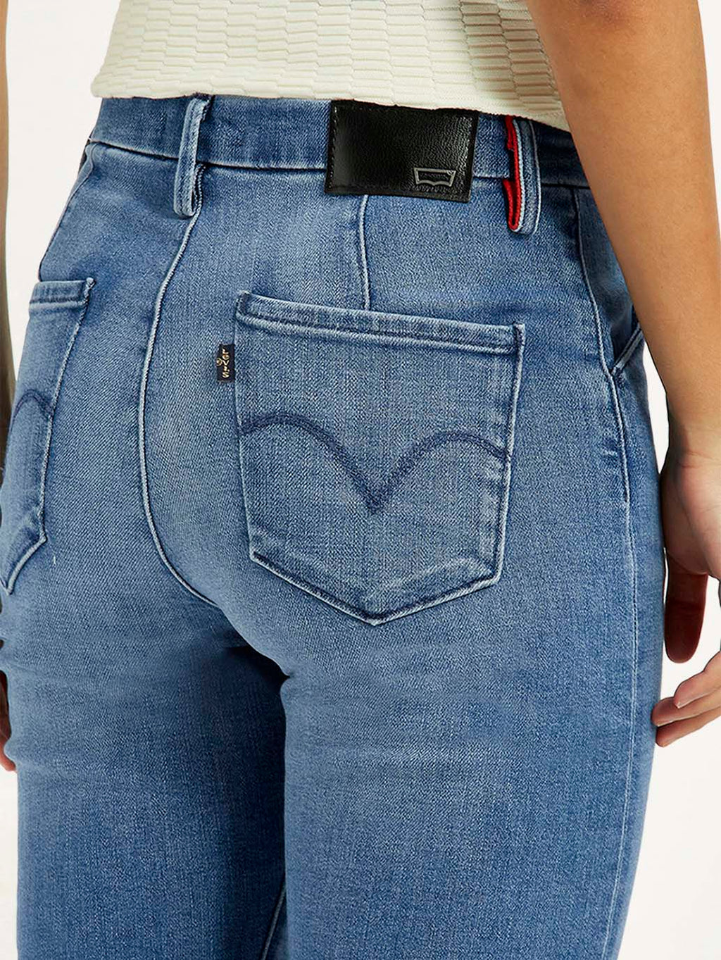 Women's Redloop Light Blue Wedgie Straight Fit Mid Rise Jeans