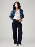 Women's 728 Dark Blue Wide Leg Fit High Rise Jeans