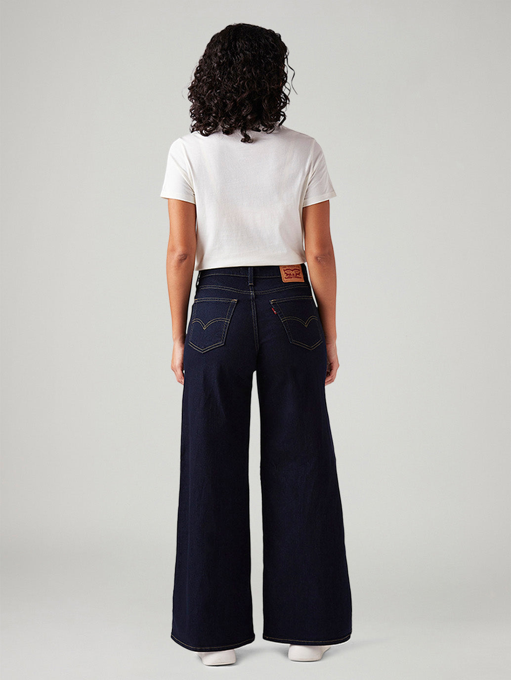 Women's 728 Dark Blue Wide Leg Fit High Rise Jeans