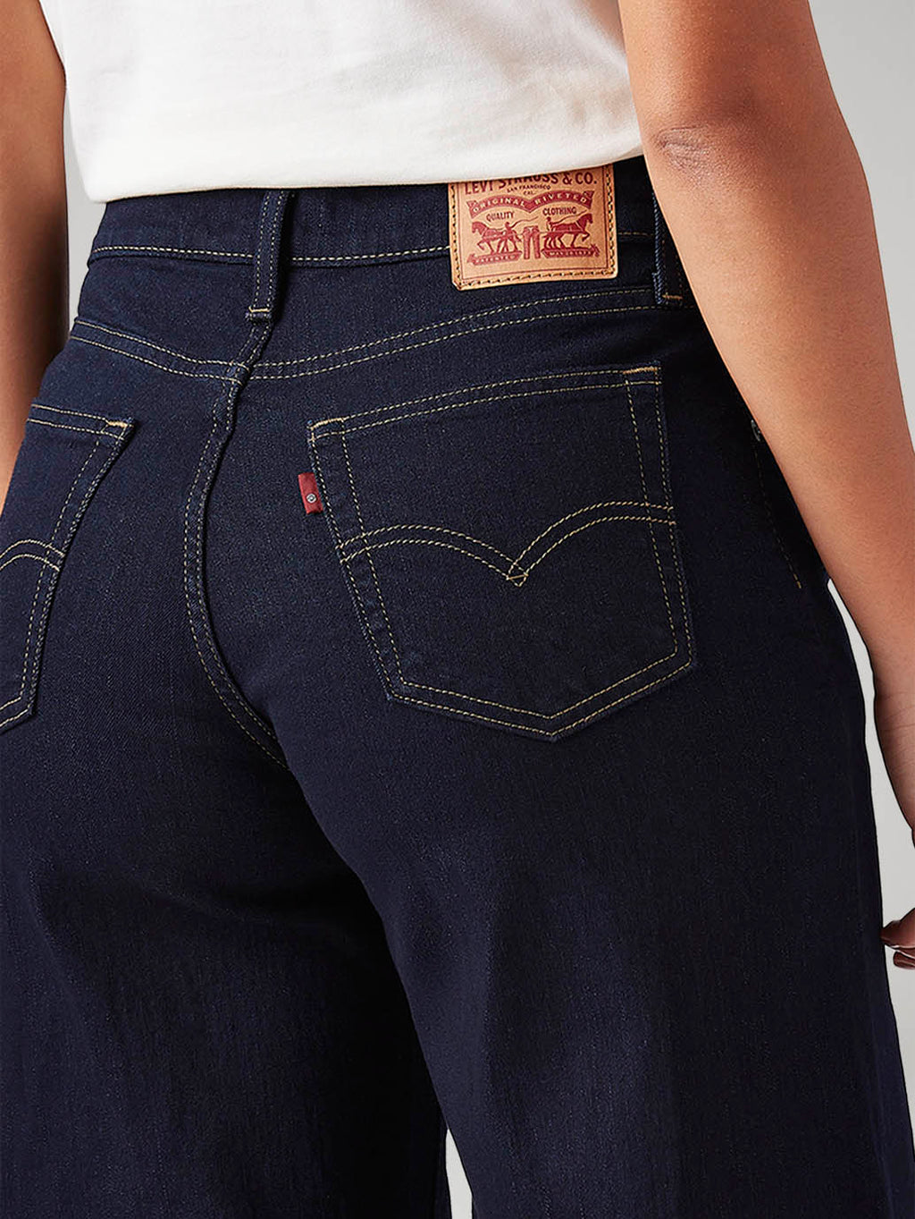 Women's 728 Dark Blue Wide Leg Fit High Rise Jeans
