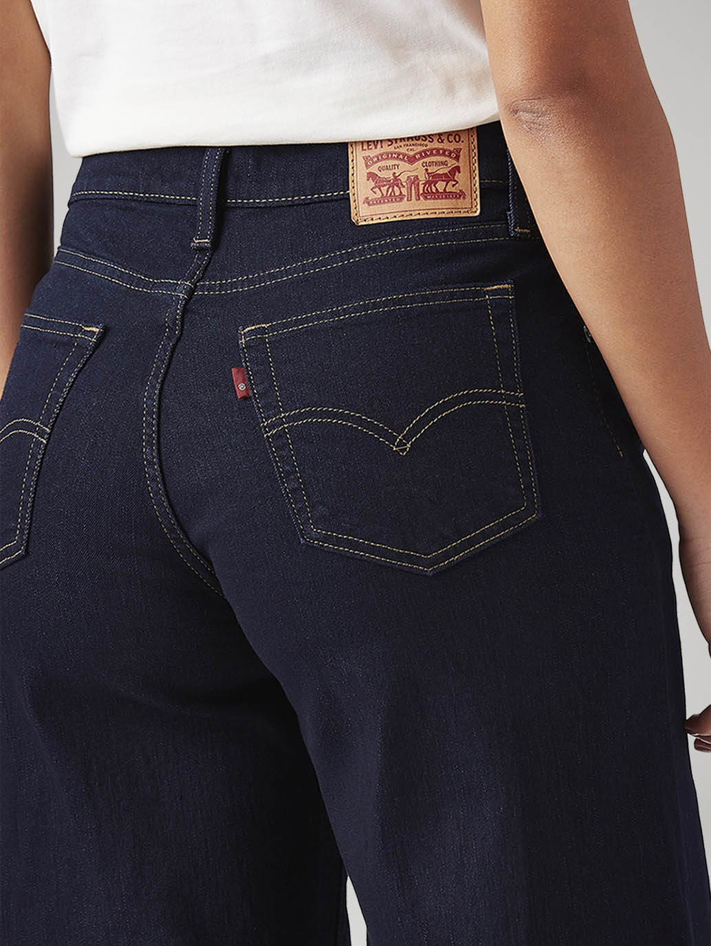 Women's 728 Dark Blue Wide Leg Fit High Rise Jeans