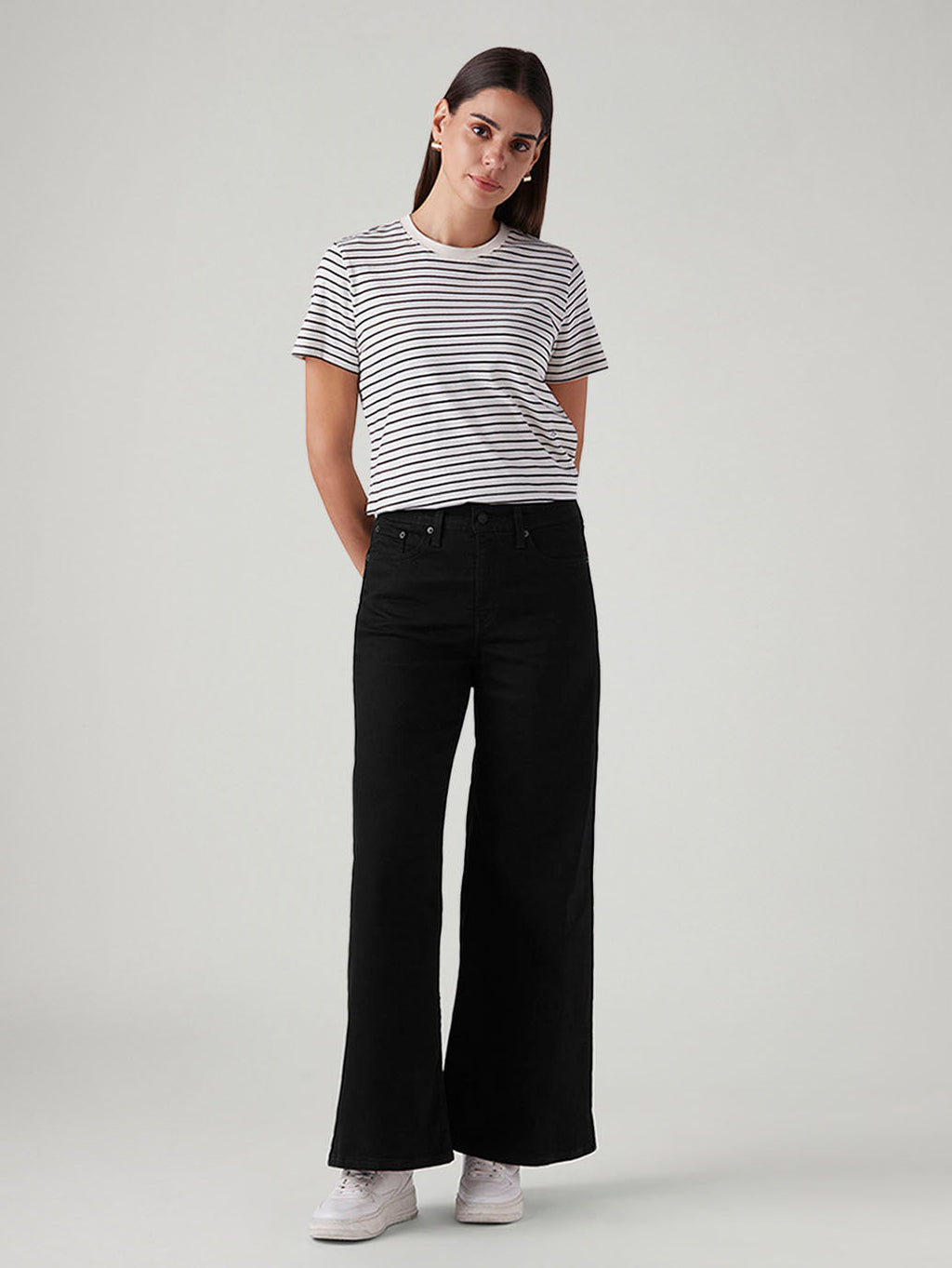 Women's 728 Black Wide Leg Fit High Rise Jeans