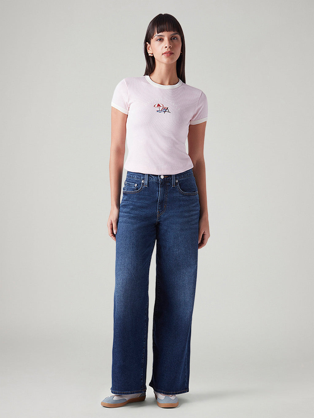 Women's 728 Blue Wide Leg Fit High Rise Jeans