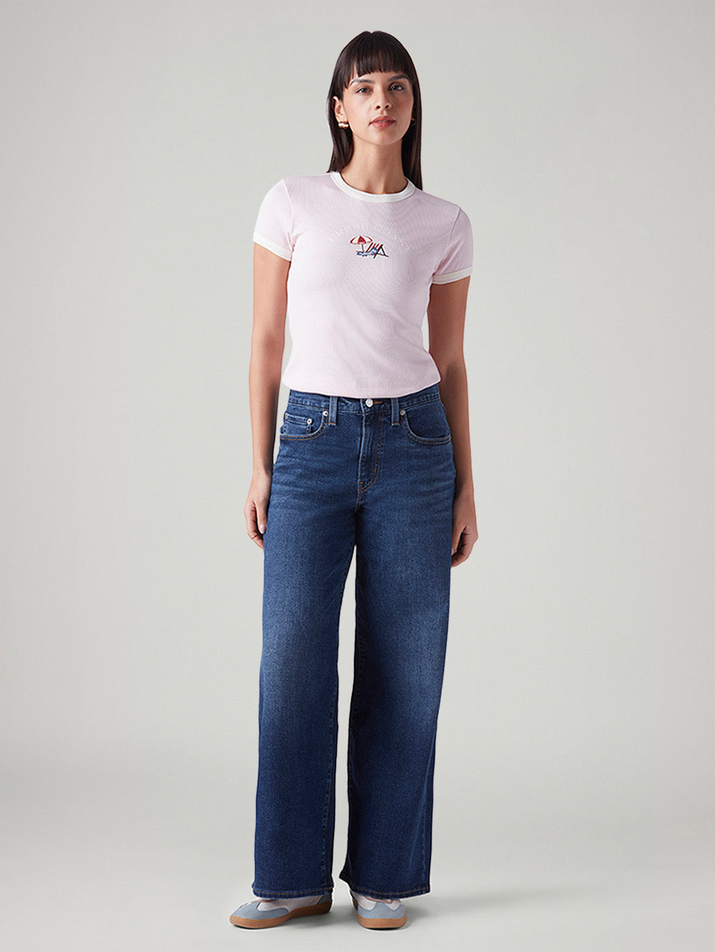 Women's 728 Blue Wide Leg Fit High Rise Jeans