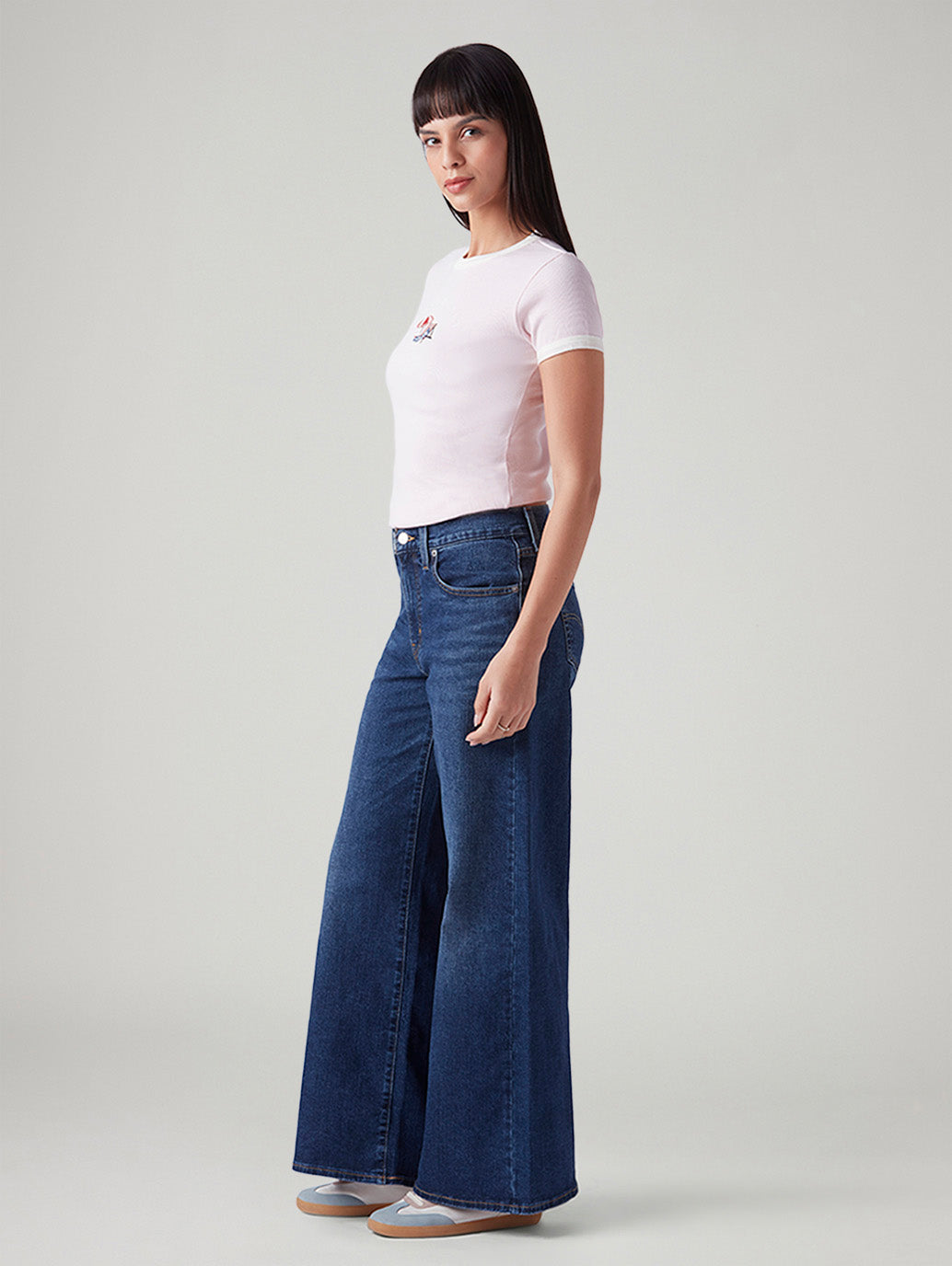 Women's 728 Blue Wide Leg Fit High Rise Jeans