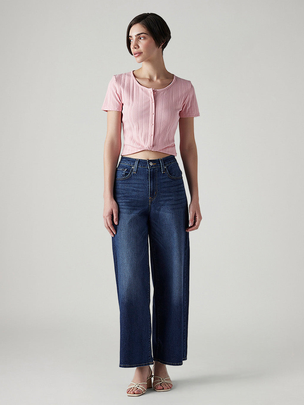 Women's 728 Dark Indigo Wide Leg Fit High Rise Jeans
