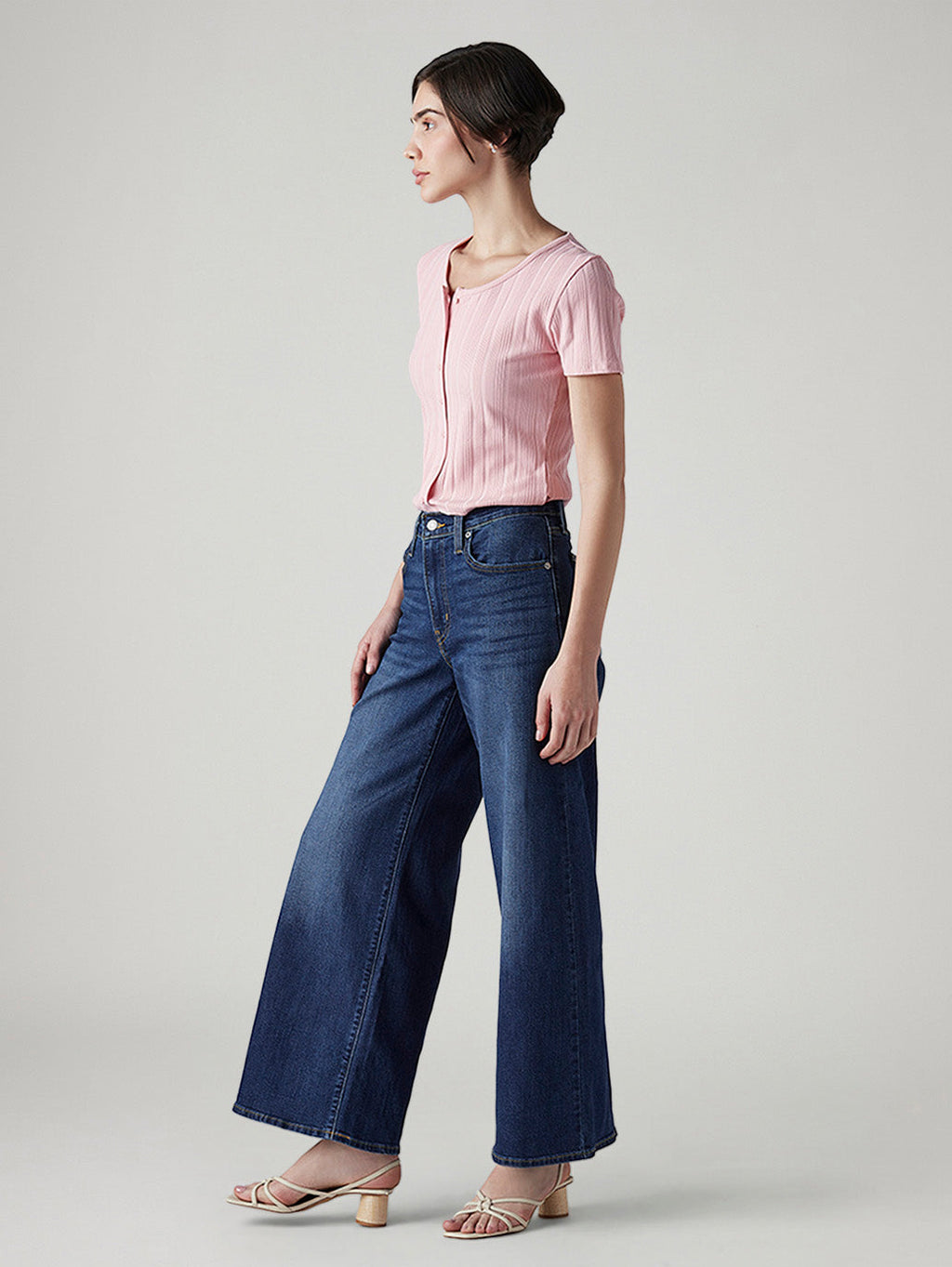 Women's 728 Dark Indigo Wide Leg Fit High Rise Jeans