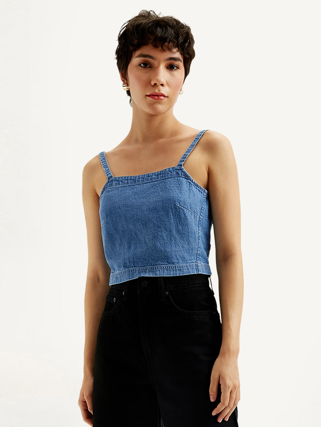 Women's Solid Blue Denim Cami Top