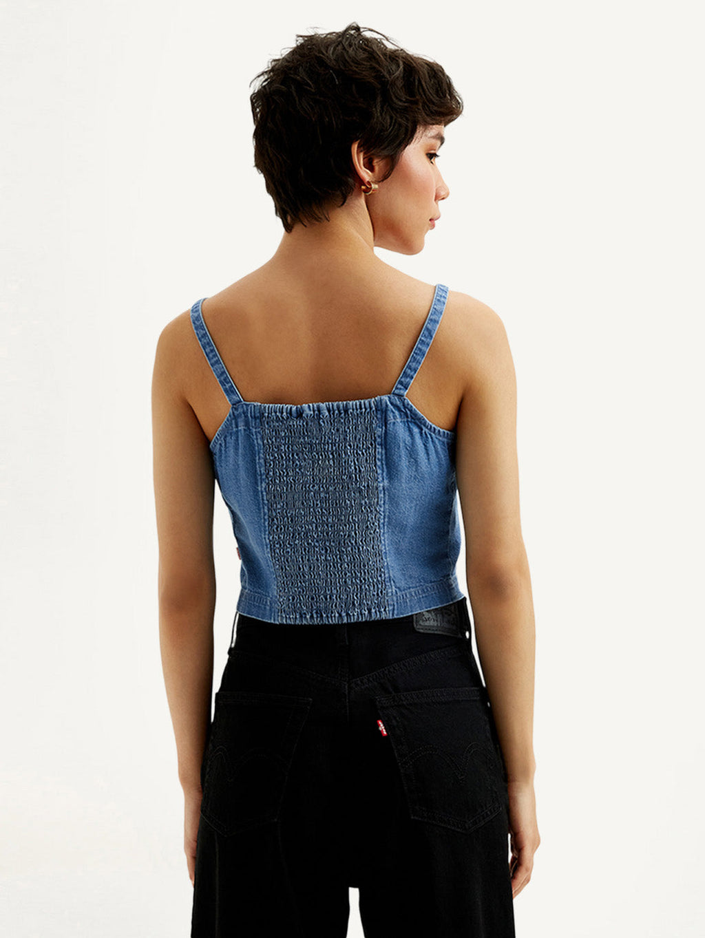 Women's Solid Blue Denim Cami Top