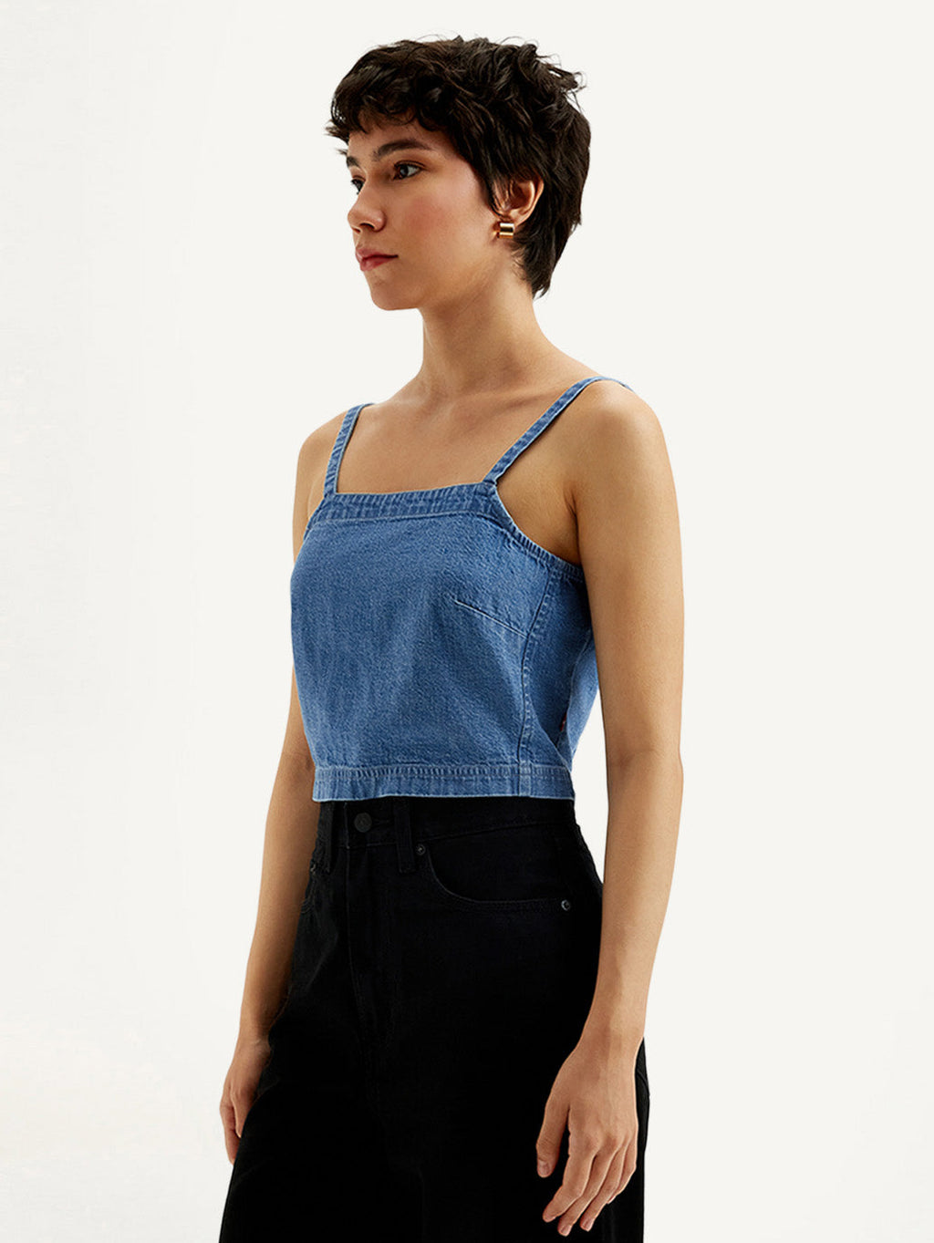 Women's Solid Blue Denim Cami Top