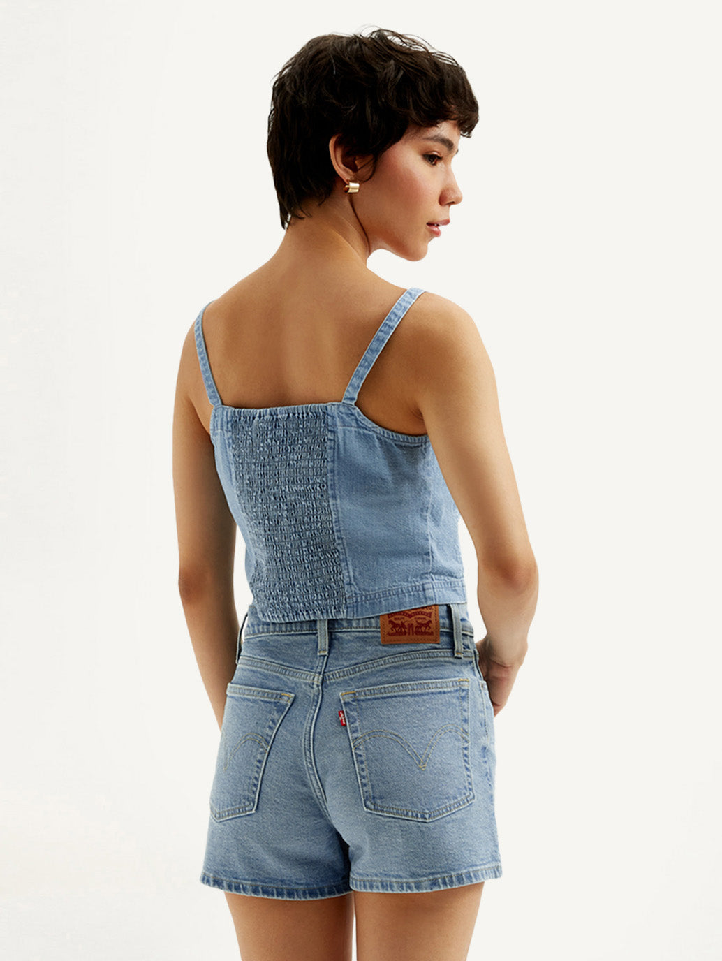 Women's Solid Light Blue Denim Cami Top