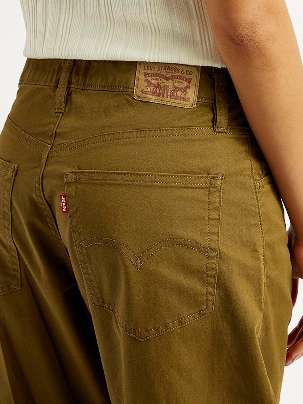 Women's Brown Loose Fit Mid Rise Trousers