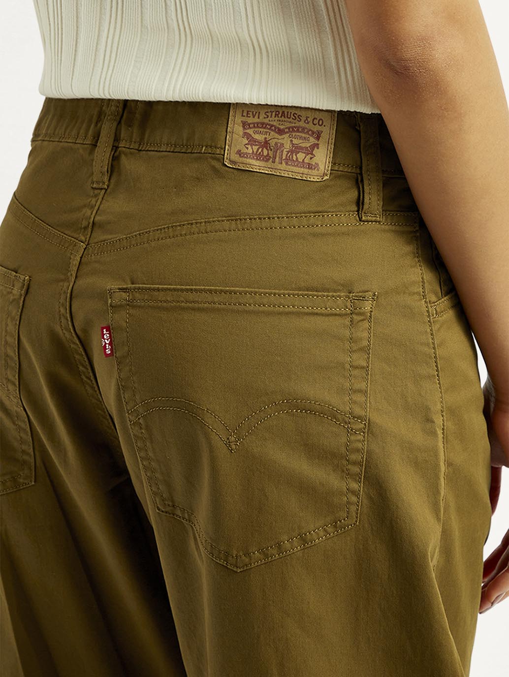 Women's Brown Loose Fit Mid Rise Trousers