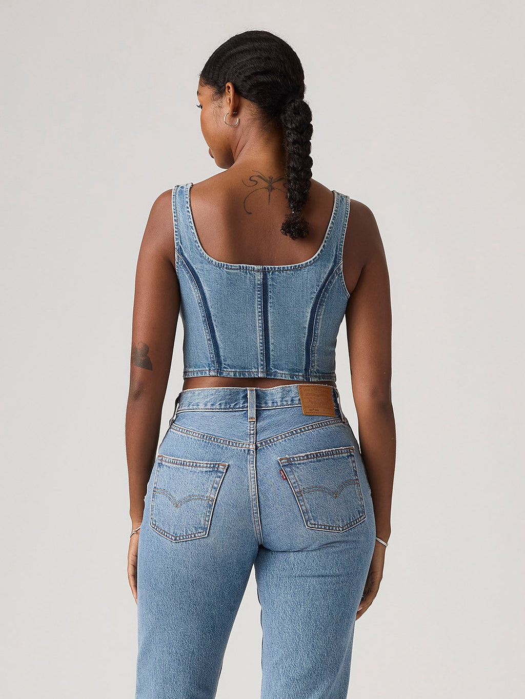 Women's Seamed Zip Bustier Top