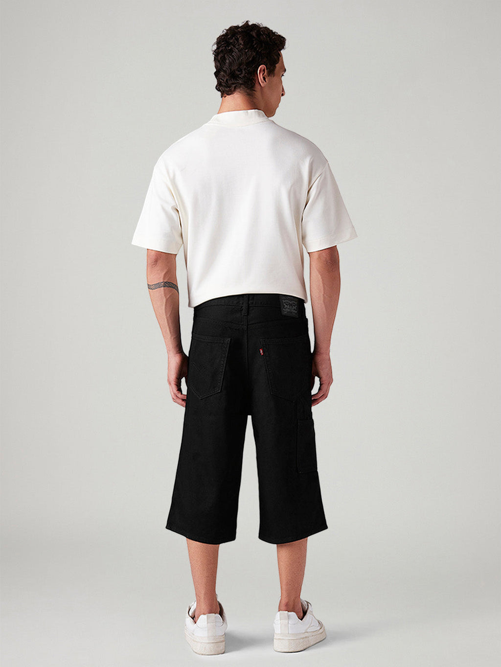 Men's 568 Black Loose Fit Mid Rise Shorts
