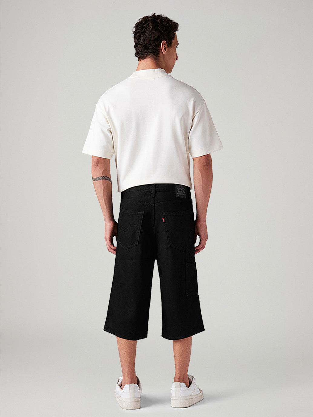 Men's 568 Black Loose Fit Mid Rise Shorts