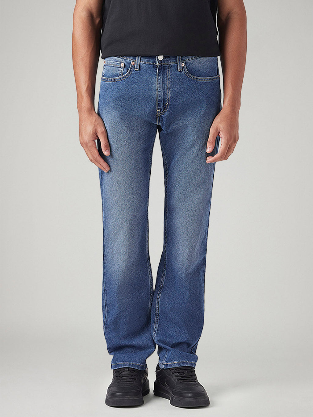 Men's 505 Med Indigo Straight Fit Mid Rise Jeans