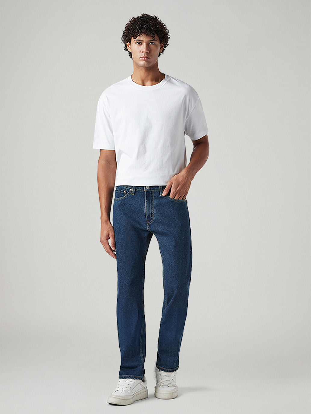 Men's 505 Blue Straight Fit Mid Rise Tinted Jeans