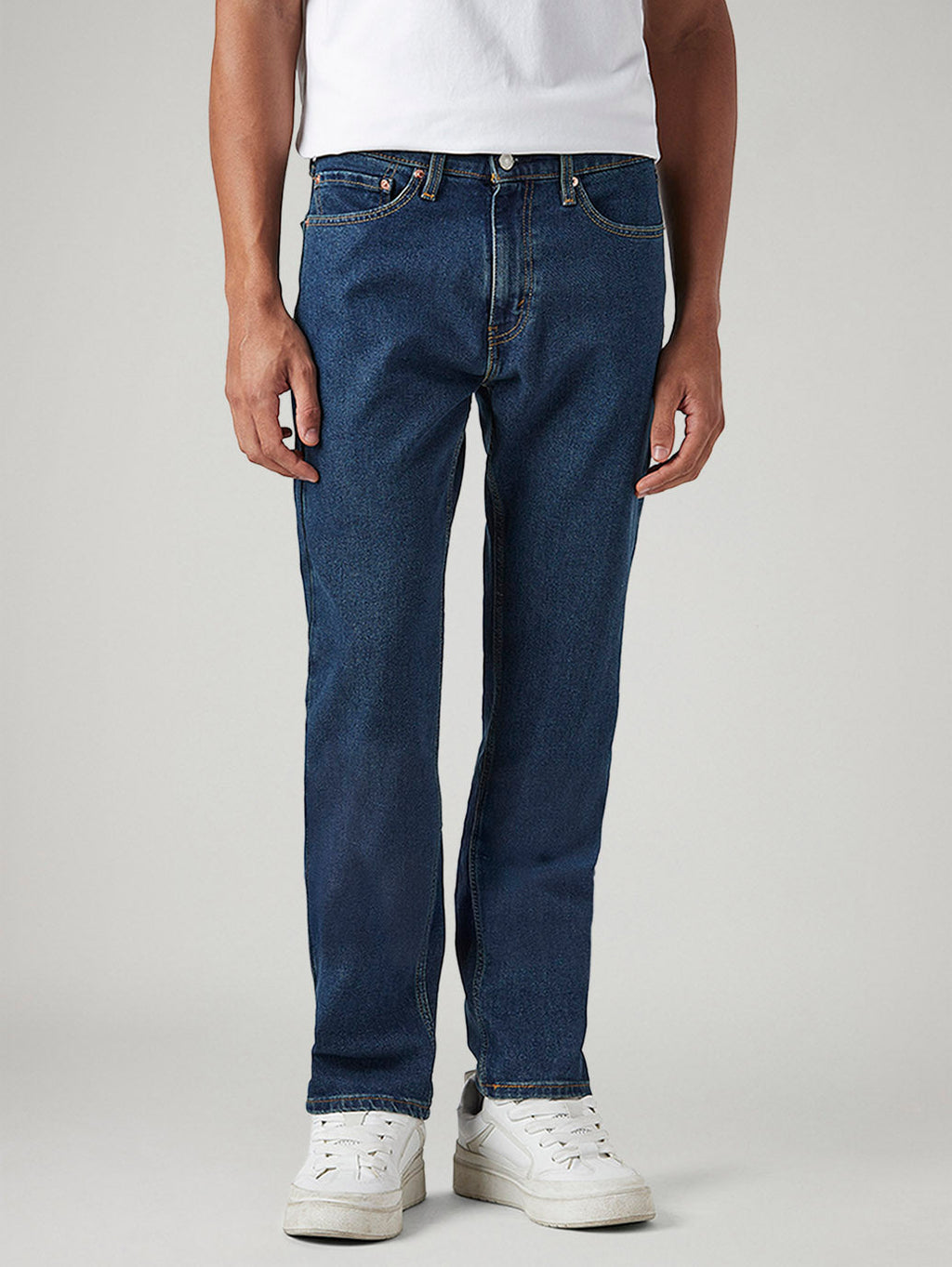 Men's 505 Blue Straight Fit Mid Rise Tinted Jeans