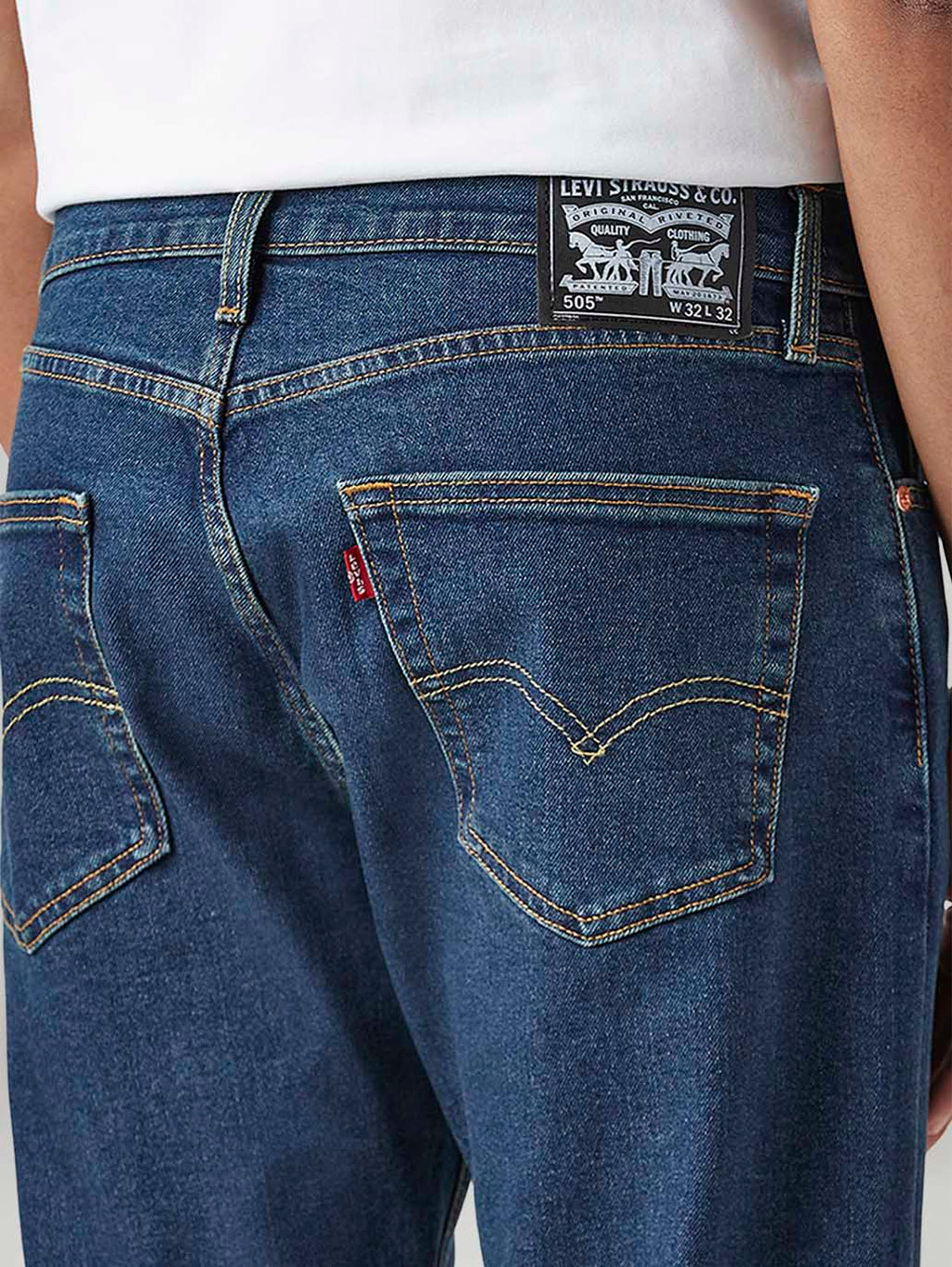 Men's 505 Blue Straight Fit Mid Rise Tinted Jeans