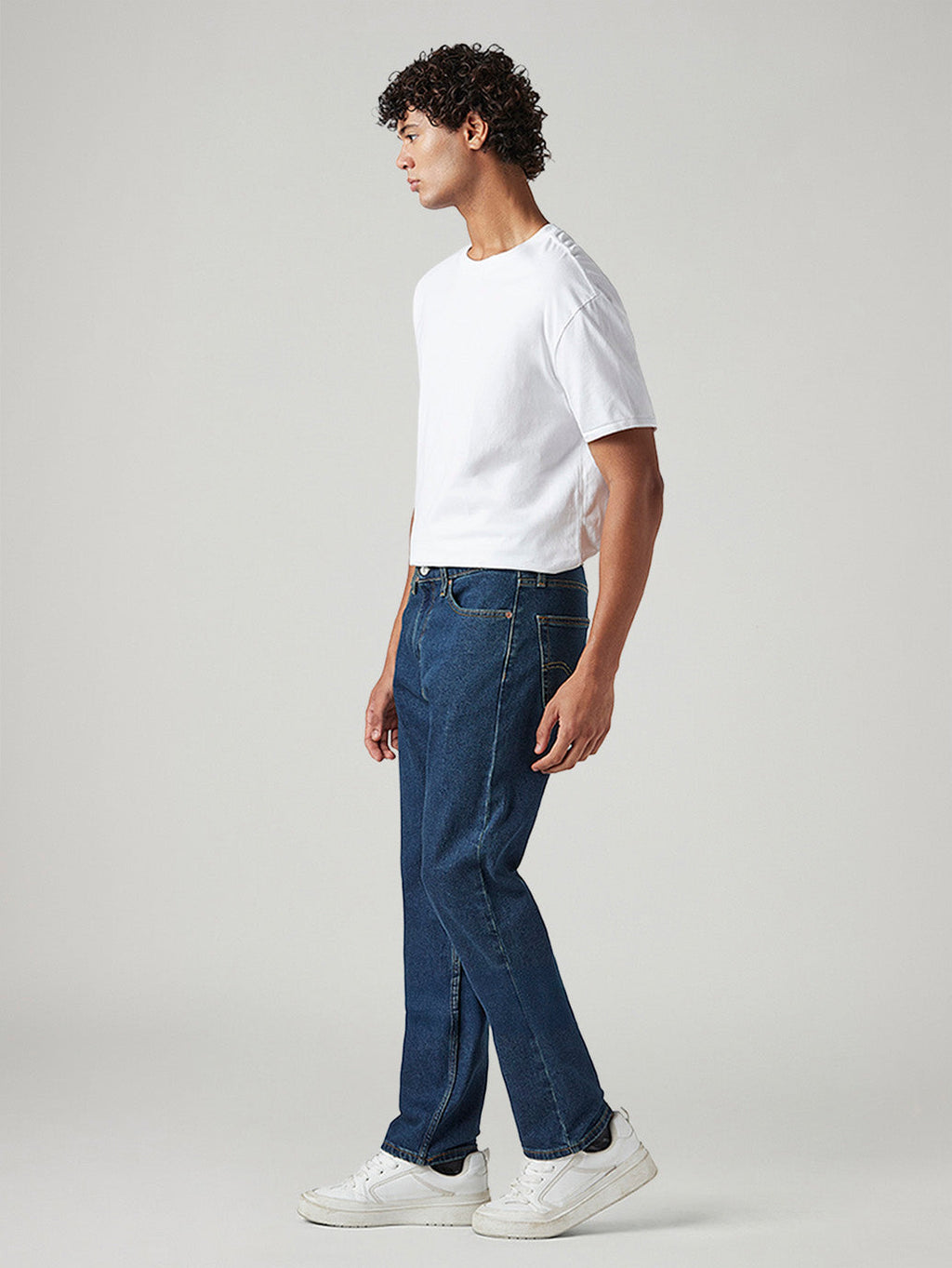 Men's 505 Blue Straight Fit Mid Rise Tinted Jeans