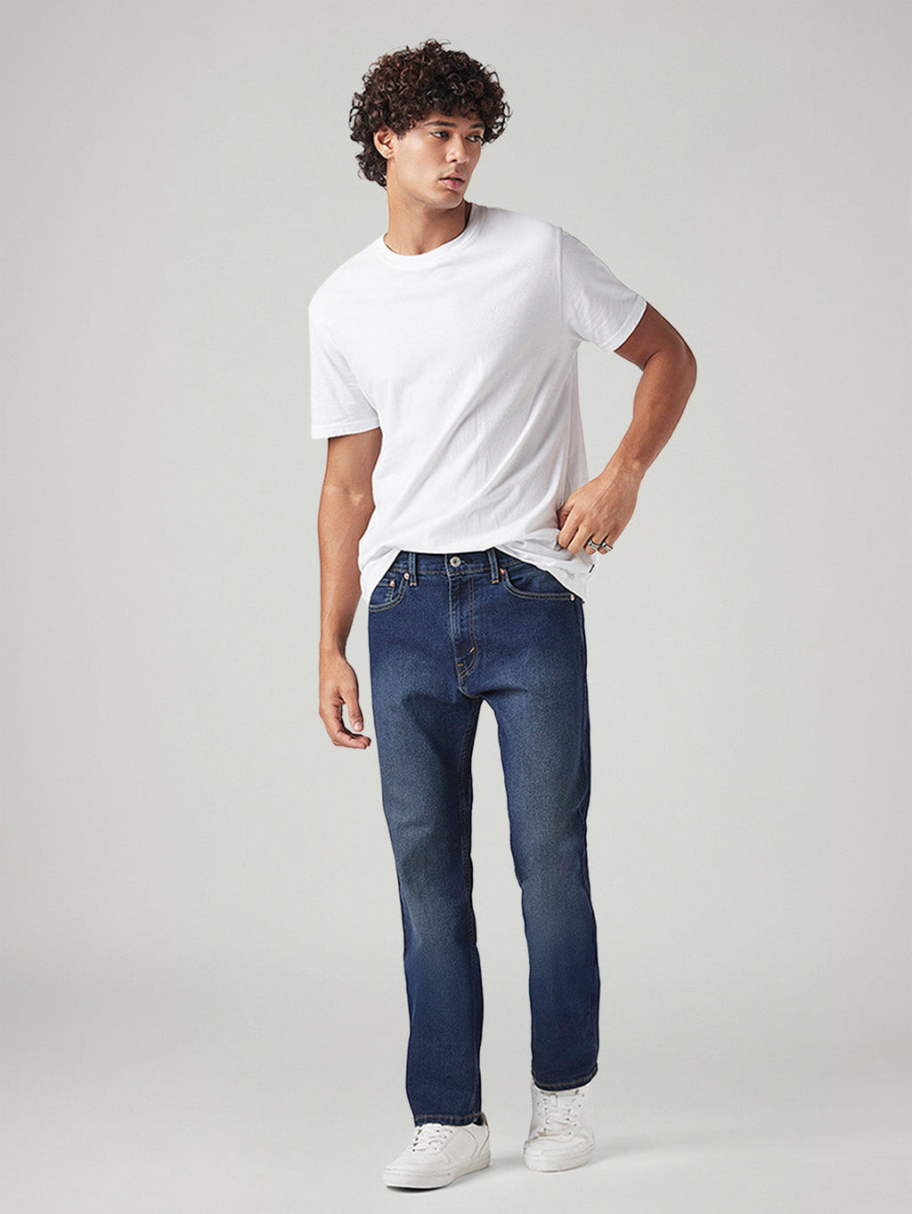Men's 505 Dark Indigo Straight Fit Mid Rise Tinted Jeans