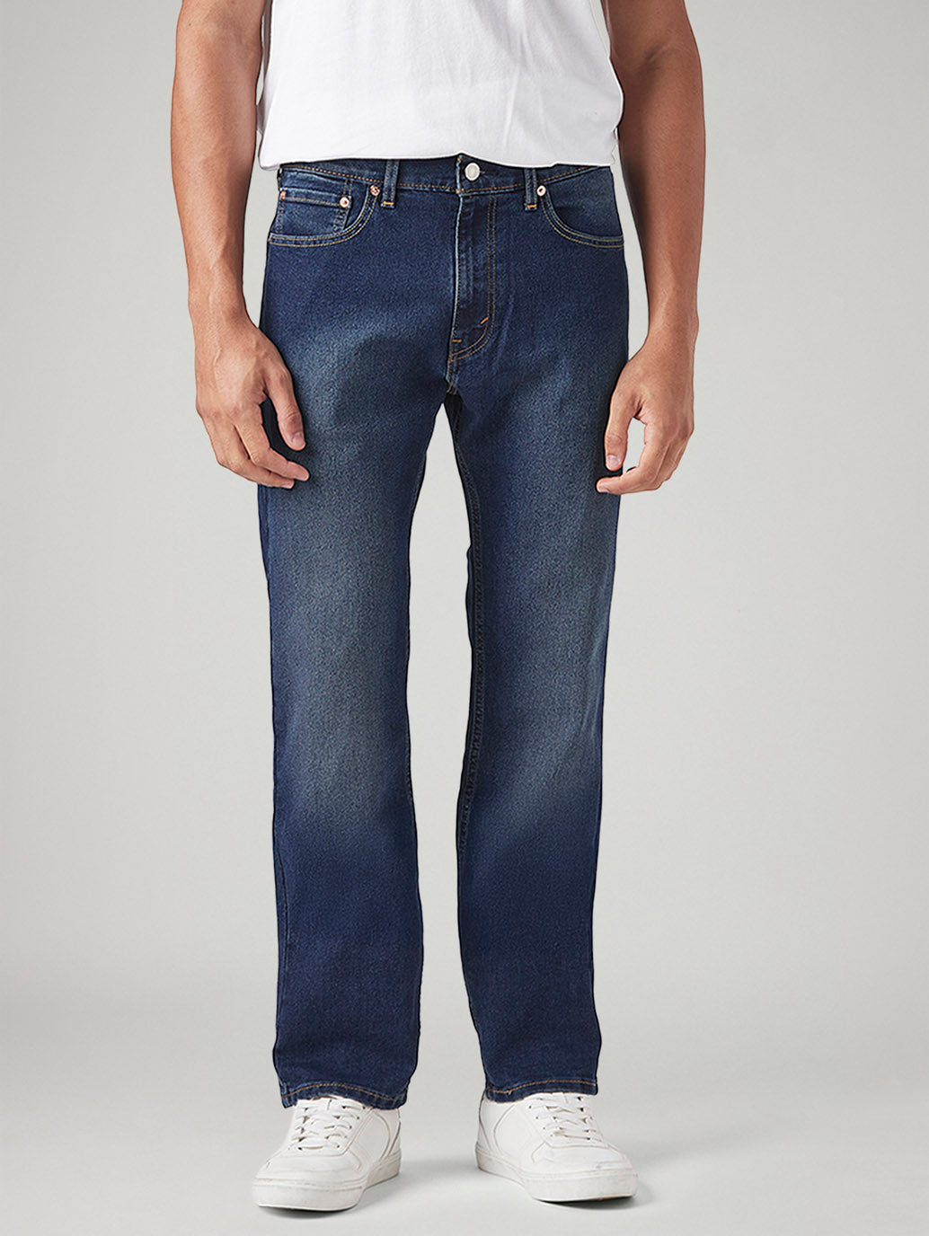 Men's 505 Dark Indigo Straight Fit Mid Rise Tinted Jeans
