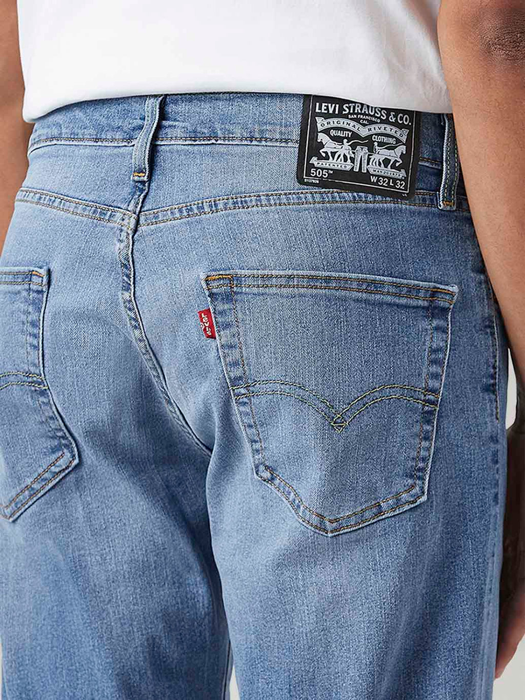 Men's 505 Med Indigo Straight Fit Mid Rise Jeans