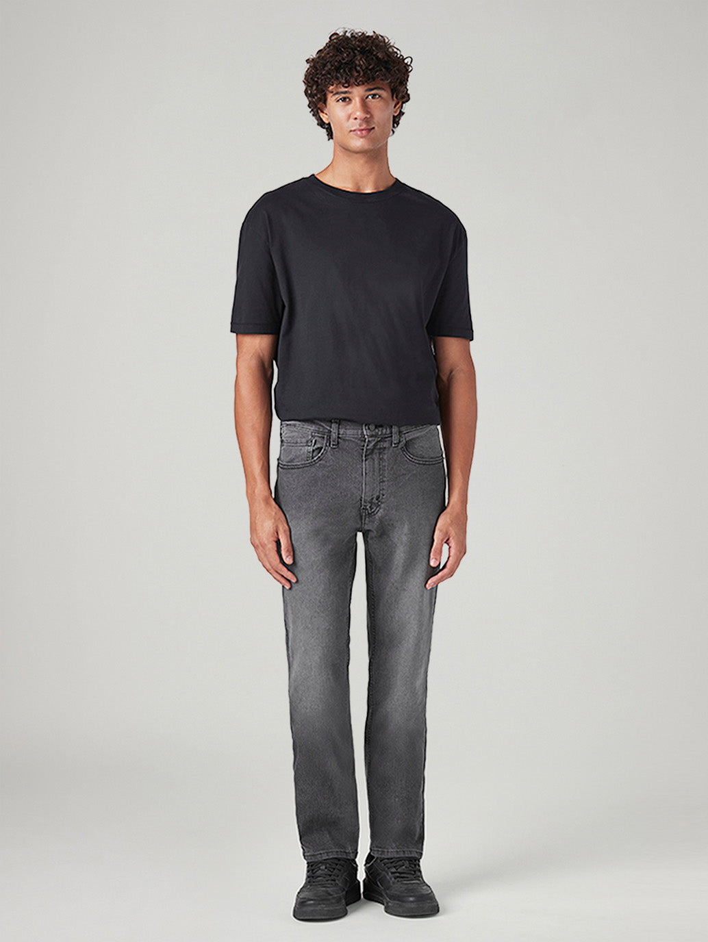 Men's 505 Grey Straight Fit Mid Rise Jeans