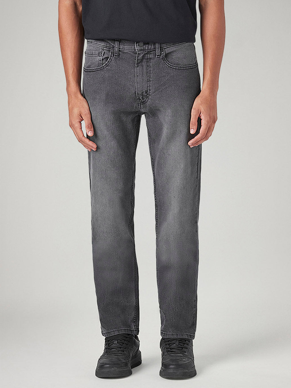 Men's 505 Grey Straight Fit Mid Rise Jeans