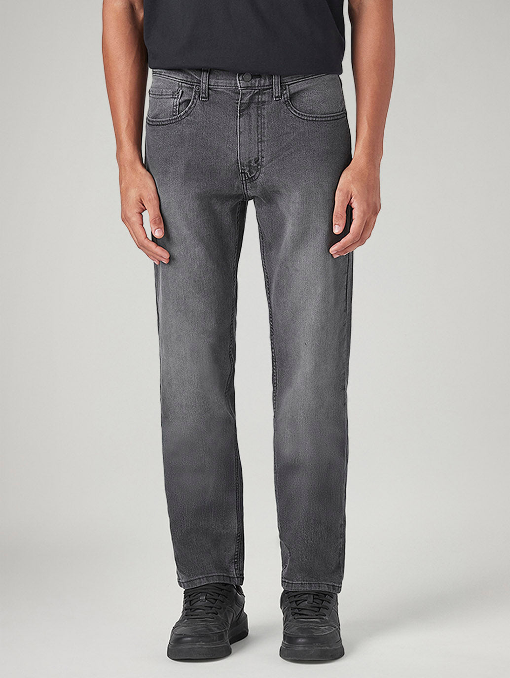 Men's 505 Grey Straight Fit Mid Rise Jeans