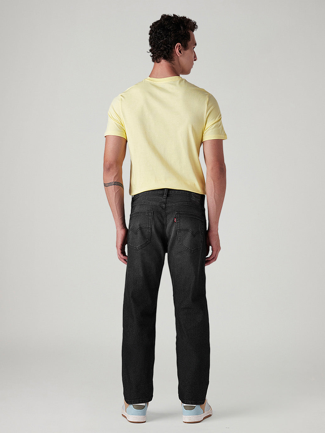 Men's 505 Black Straight Fit Mid Rise Jeans