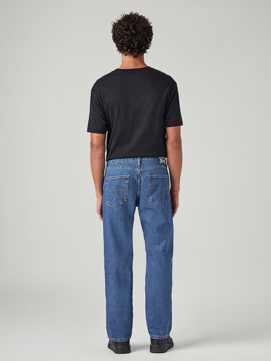 Men's 505 Blue Straight Fit Mid Rise Jeans