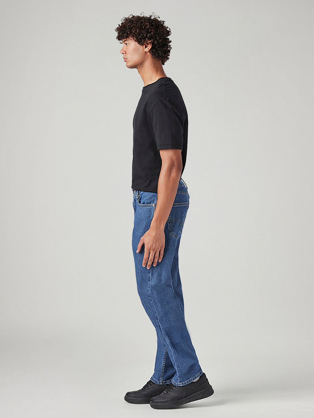 Men's 505 Blue Straight Fit Mid Rise Jeans