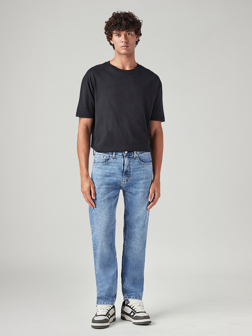 Men's 505 Light Blue Straight Fit Mid Rise Jeans