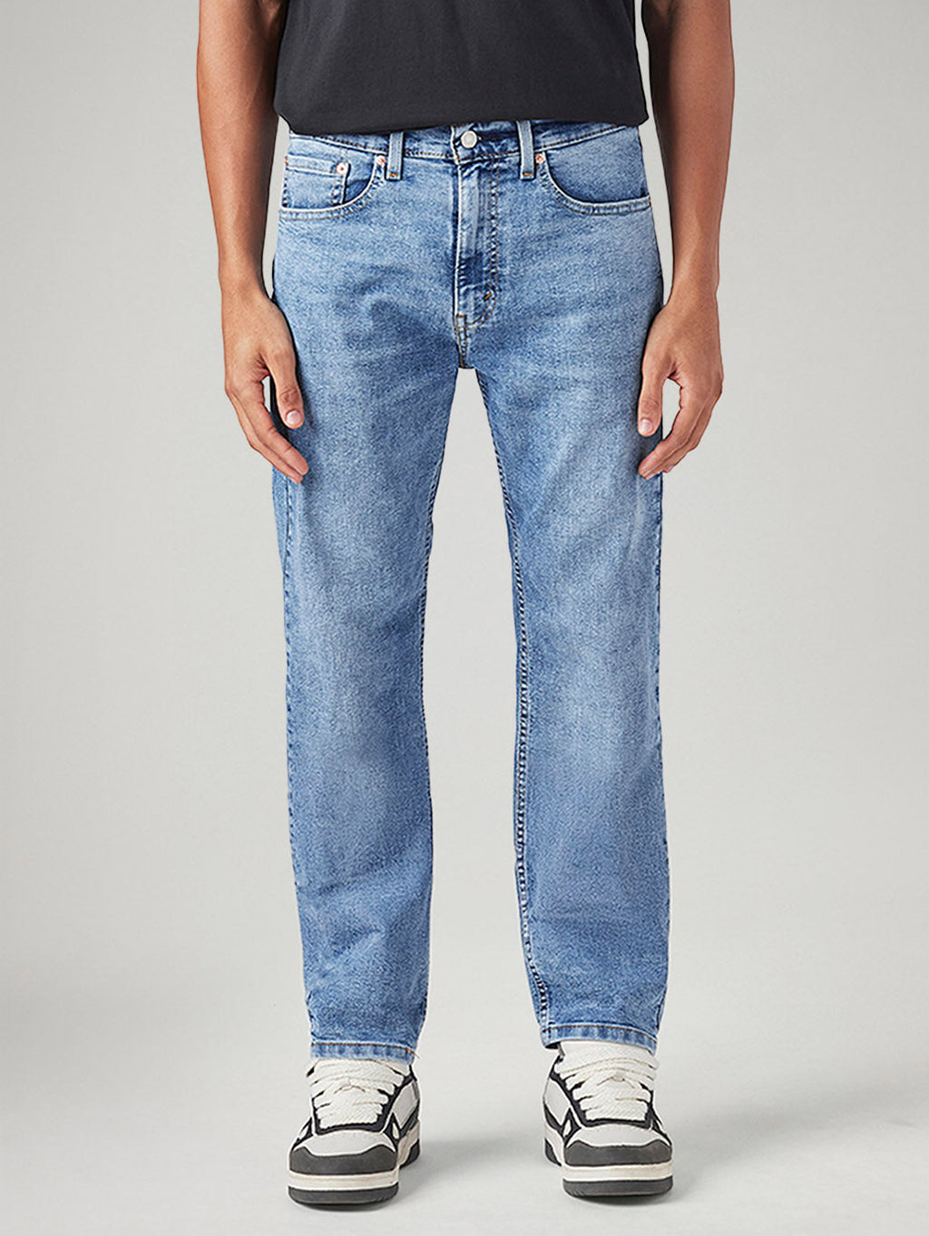 Men's 505 Light Blue Straight Fit Mid Rise Jeans