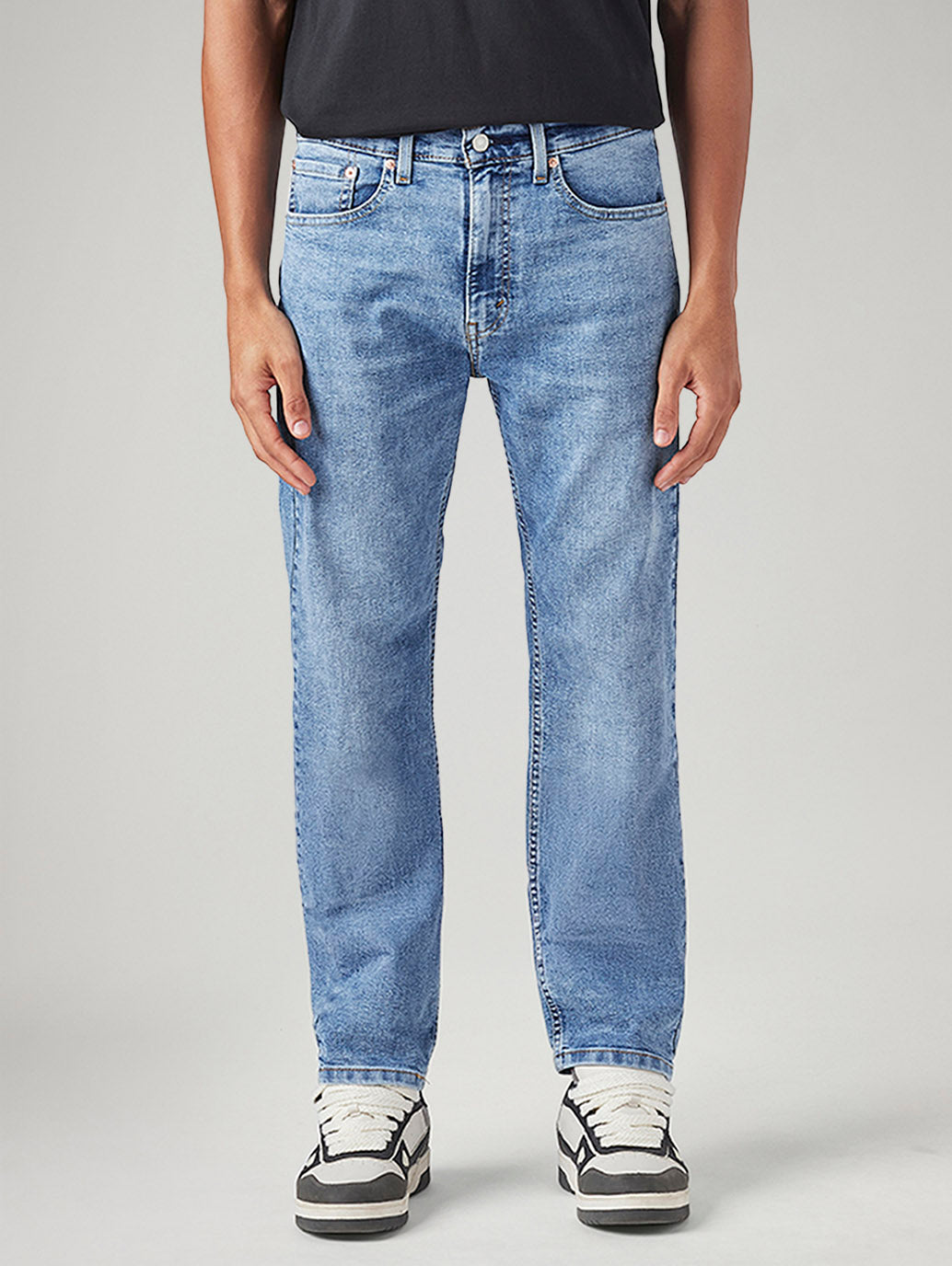 Men's 505 Light Blue Straight Fit Mid Rise Jeans
