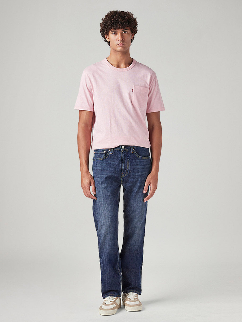 Men's 505 Blue Straight Fit Mid Rise Jeans