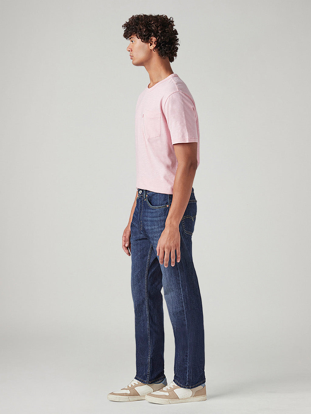 Men's 505 Blue Straight Fit Mid Rise Jeans
