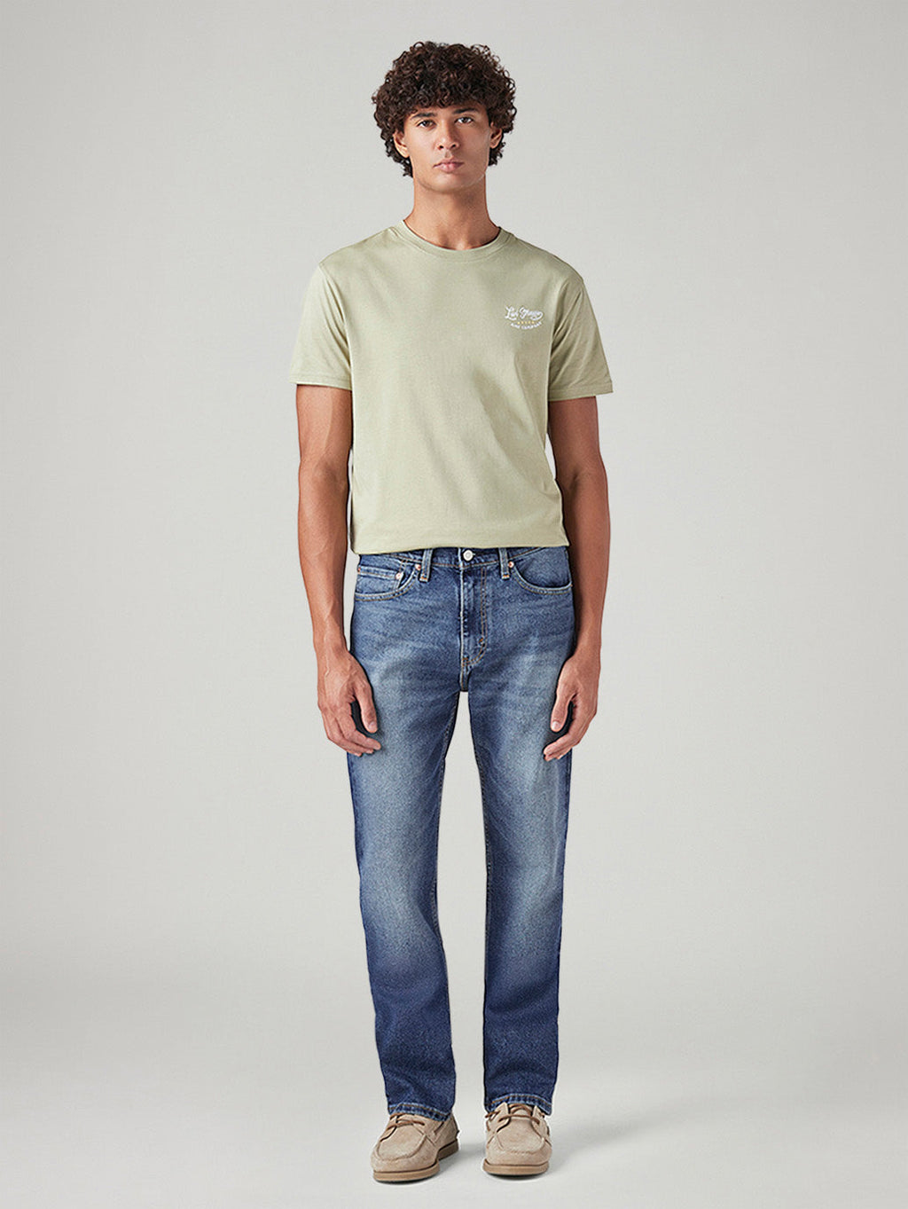 Men's 505 Blue Straight Fit Mid Rise Jeans